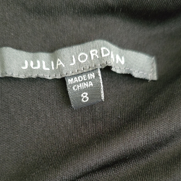 Julia Jordan Black Velvet Jumpsuit Women’s 8 | Sleeveless Satin Bow Shoulder - Picture 4 of 5